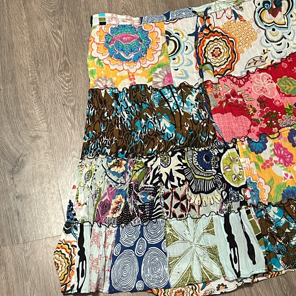 Bay Studio Multicolor Patchwork A-Line Skirt - image 3